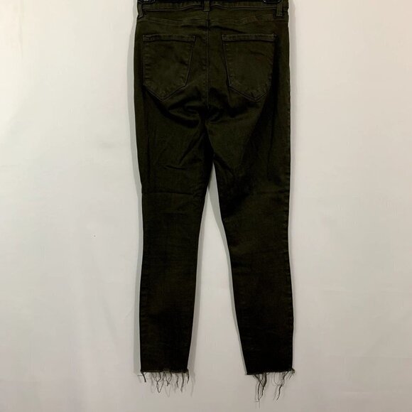 NWT L’agence Skinny High Rise Margot in Army Green Raw Hem Size 25 - Picture 6 of 8